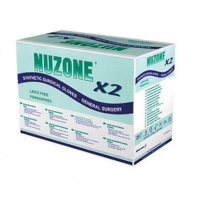 Rękawice/rękawiczki chirurgiczne, sterylne, bezlateksowe - nitrylowe NUZONE X2 (50par)